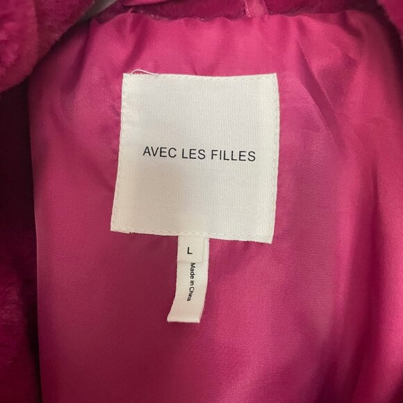New Avec Les Filles Magenta Faux Fur Notch Collar Coat - Picture 10 of 11